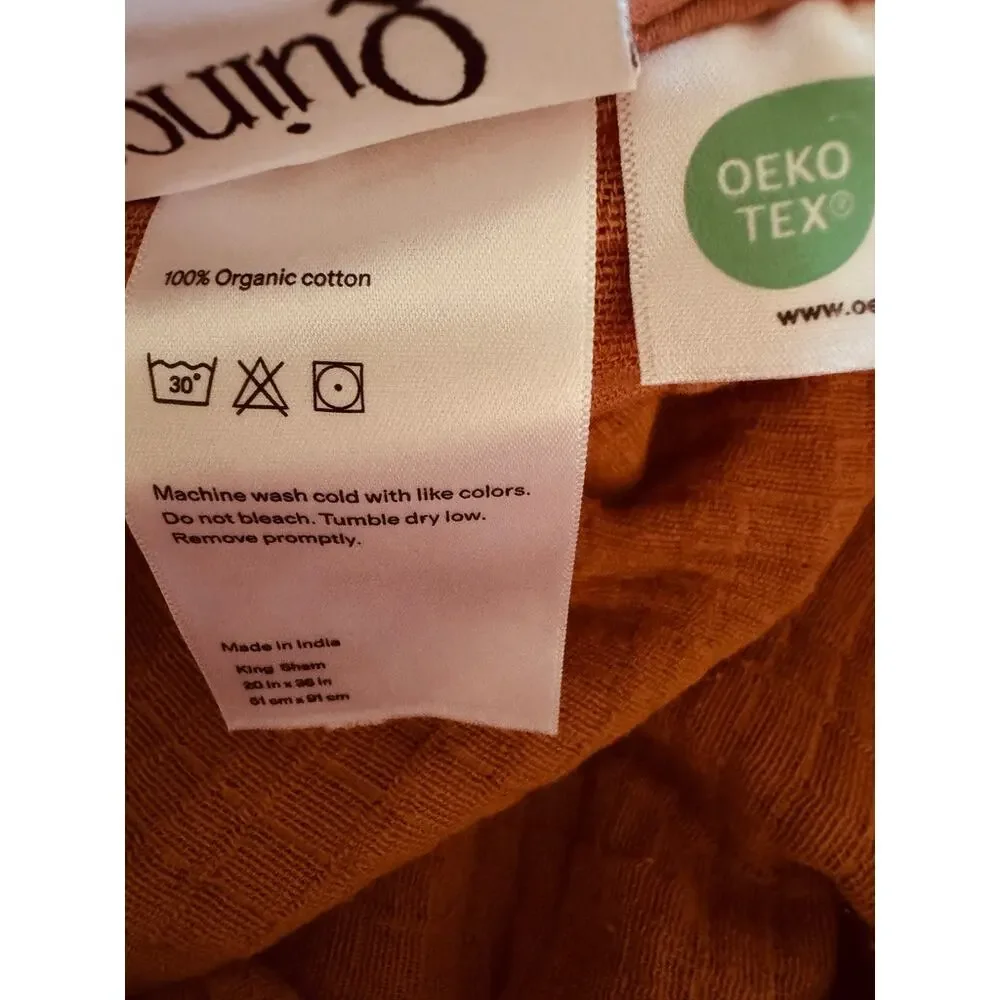 QUINCE Organic Ribbed Cotton Shams KING in Sedona